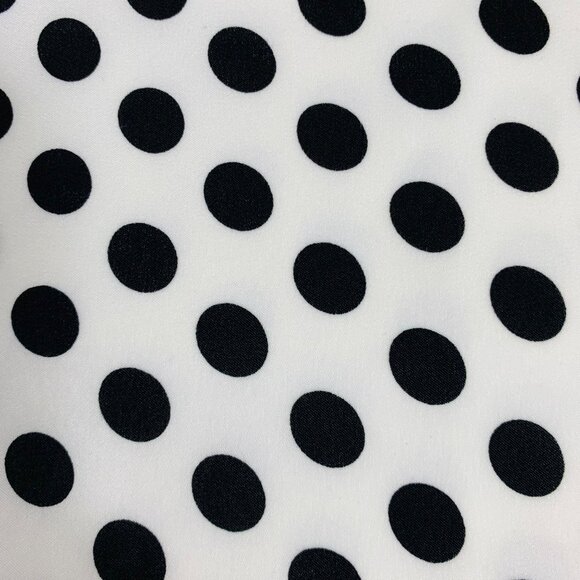 Express Womens Polka Dot Scalloped V Neck Blouse Size XL V Back Cap Sleeve Top - Picture 12 of 13